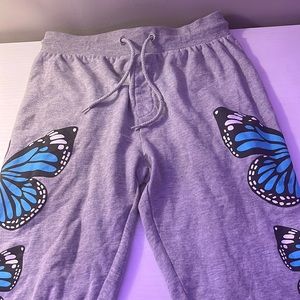 Cute, joggers, girls, grey and blue.